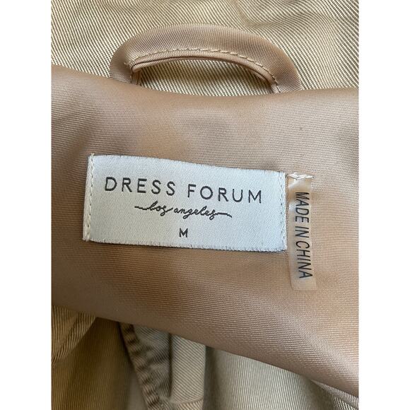 Dress Forum Belted Trench Coat Women's Size Medium Khaki Tan - Picture 3 of 4